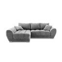 Divano letto angolare grigio con rivestimento in velluto, angolo sinistro Nuage - Windsor & Co Sofas