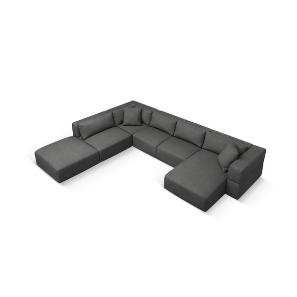 Divano a U angolare grigio scuro, angolo sinistro Esther - Milo Casa-image-2