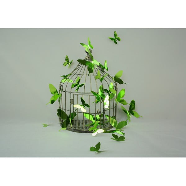 Set di 12 adesivi 3D Farfalle Verde - Ambiance
