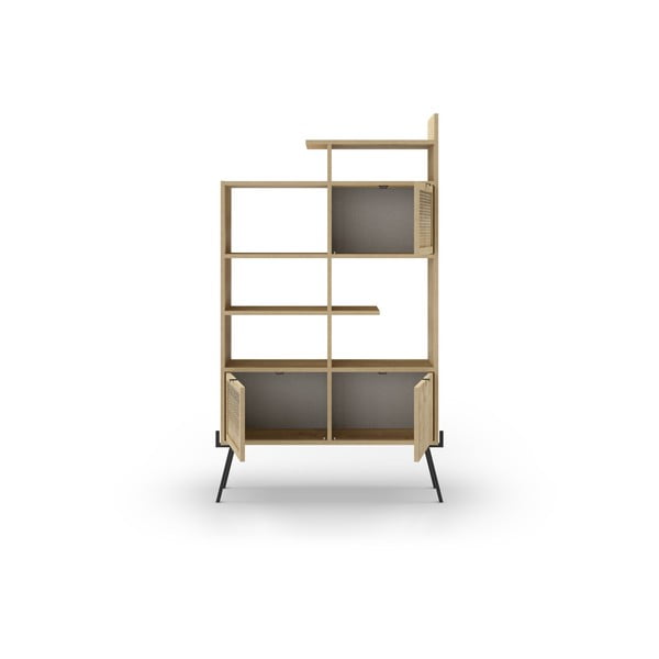 Libreria in rovere decorato in colore naturale 95x170 cm Ecrin - Marckeric-image-2