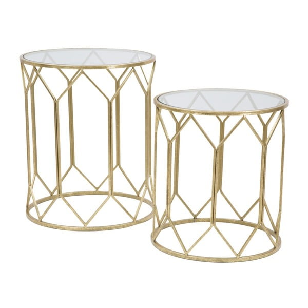 Set di 2 tavolini con design dorato - Mauro Ferretti