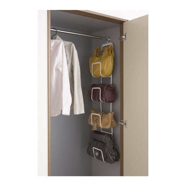 Portaborse bianco con gancio per porta e 4 ganci Sapporo - YAMAZAKI-image-1