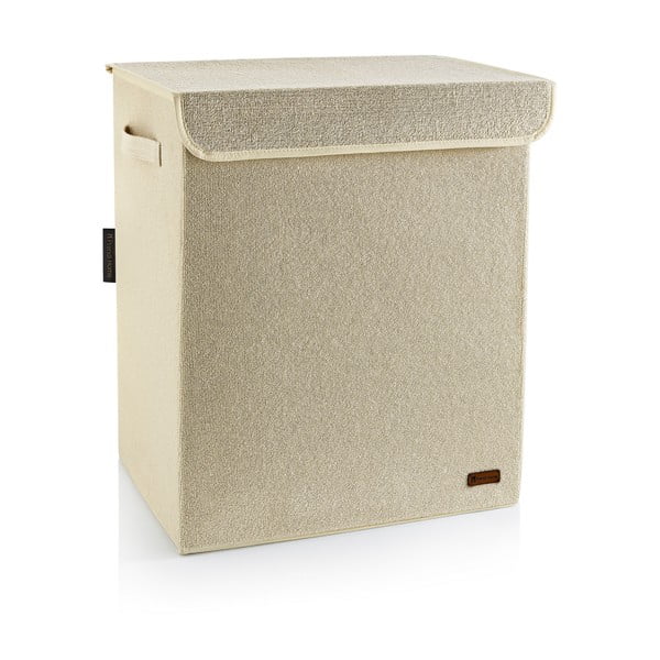 Cesto portabiancheria in tessuto beige 67 l - Mioli Decor