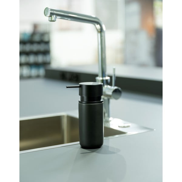 Dosatore di sapone in ceramica nera Black Outdoor Kitchen Silo - Wenko-image-1