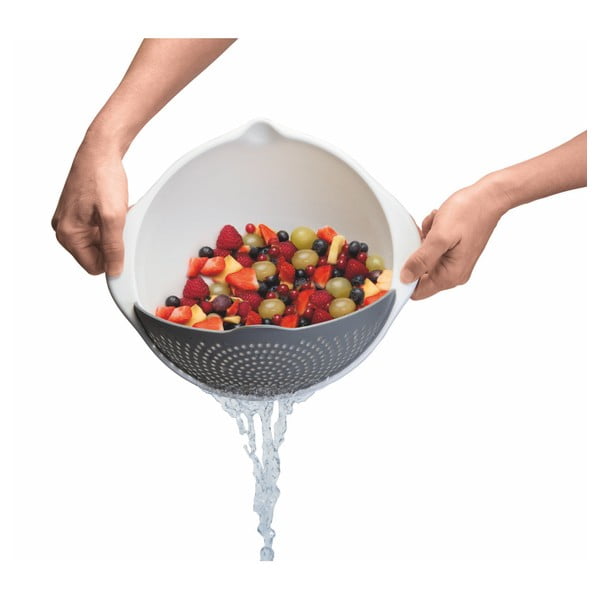 Ciotola bianca con colino 2in1 , Ø 28 cm - Metaltex-image-3