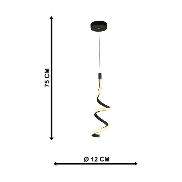 Lampadario LED nero in metallo ø 12 cm Hilton – Squid Lighting-image-3