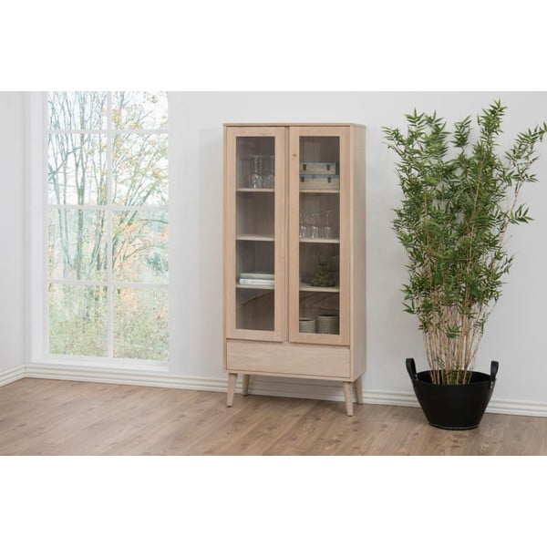 Vetrina color legno naturale effetto rovere 80x178 cm Nagano - Actona-image-1