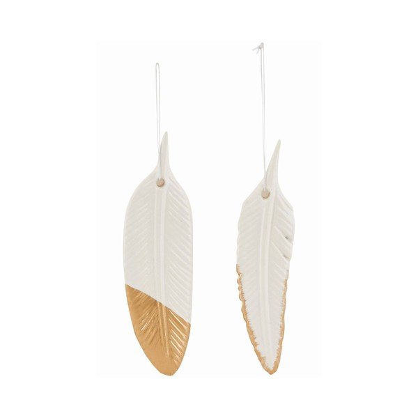 Sada 2 závěsných keramický peříček Ornament Feather