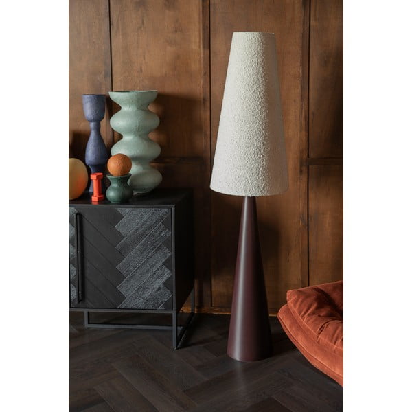 Lampada da terra dimmerabile in bianco e nero con paralume in tessuto (altezza 166 cm) Miki - Dutchbone-image-3