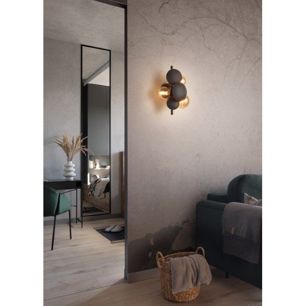 Lampada da parete in colore grigio-oro Bubble - Trio Select-image-1
