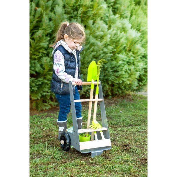 Carrello con set da giardinaggio per bambini - Legler-image-1