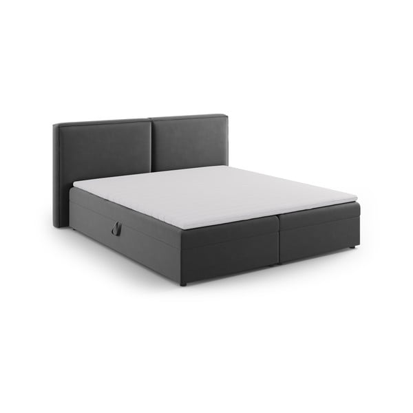 Letto boxspring grigio scuro con contenitore 160x200 cm Arendal - Cosmopolitan Design