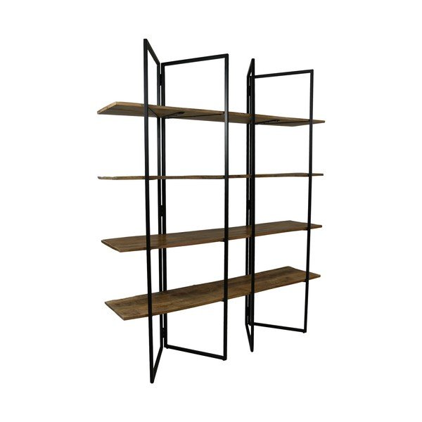 Scaffale in legno di mango nero 165x200 cm - HSM collection-image-3