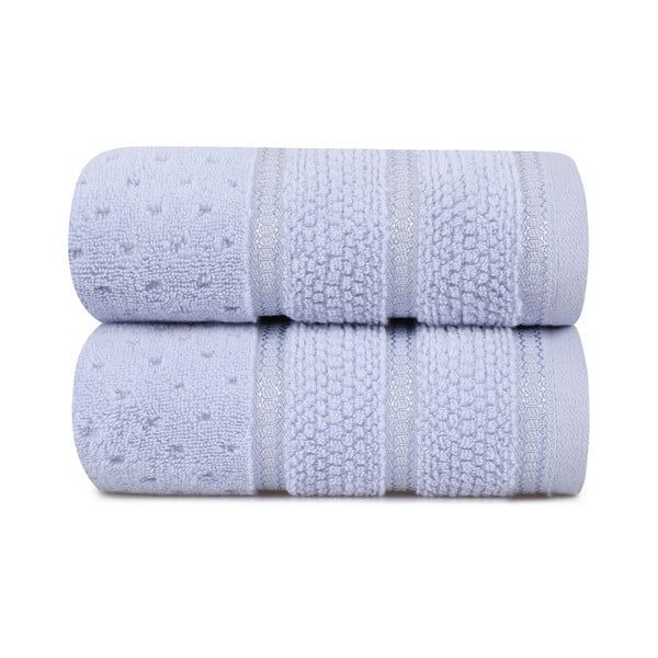 Set di 2 asciugamani in cotone azzurro , 50 x 90 cm Arella - Foutastic