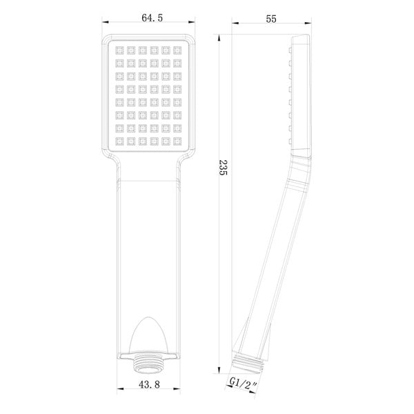 Soffione doccia in plastica nera opaca - Sapho-image-1