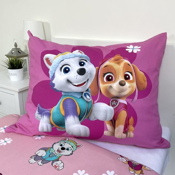 Set copripiumino e federa da bambini rosa in cotone per letto singolo 140x200 cm Paw Patrol "Heroic" – Jerry Fabrics-image-3