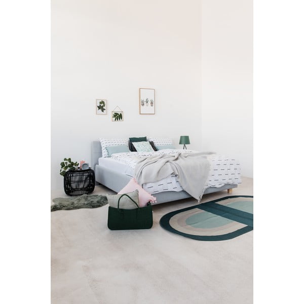 Letto matrimoniale azzurro con contenitore Leda, 180 x 200 cm - ProSpánek-image-1