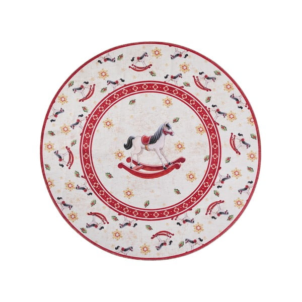 Tappeto rotondo rosso a tema natalizio ø 160 cm Toy's Delight Rocking Horse – Villeroy&Boch
