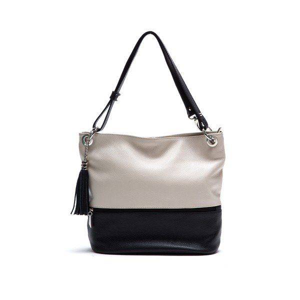 Kožená kabelka Anna Luchini 1104 Beige Nero