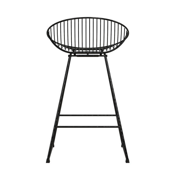 Sgabello da bar nero in metallo Ellis - CosmoLiving by Cosmopolitan-image-2