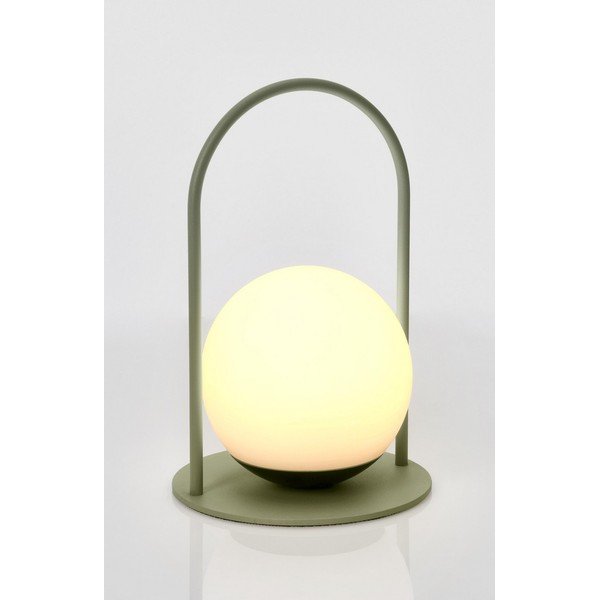 Lampada da tavolo LED verde con paralume in plastica con intensità regolabile (altezza totale 21 cm) Pansy – Bizzotto-image-4