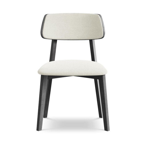 Sedia da pranzo color crema in legno massiccio Niu – Makamii-image-1