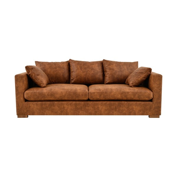 Divano in similpelle marrone cognac 225 cm Hamburg - Scandic-image-2