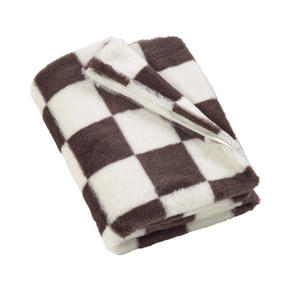 Coperta bianca/marrone scuro 130x170 cm Cosy Soft Checkerboard – Catherine Lansfield