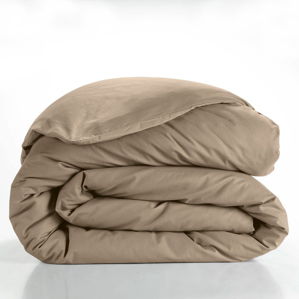Copripiumino beige in cotone per letto matrimoniale/per letto esteso 240x220 cm Lina – douceur d'intérieur | Biancheria da letto