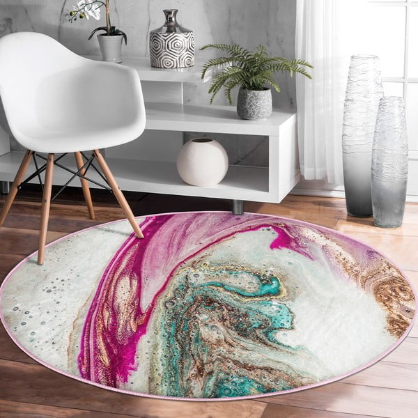 Tappeto rotondo lavabile adatto ai robot aspirapolvere ø 120 cm Comfort - Mila Home-image-1