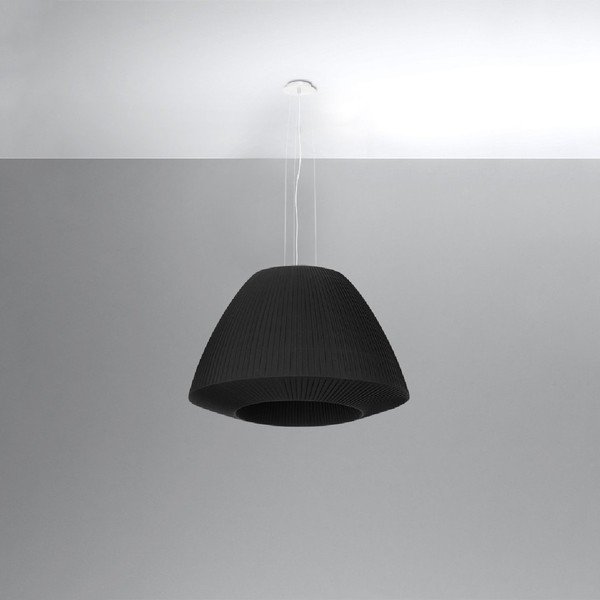 Apparecchio a sospensione nero con paralume in vetro ø 60 cm Soprano - Sollux-image-1
