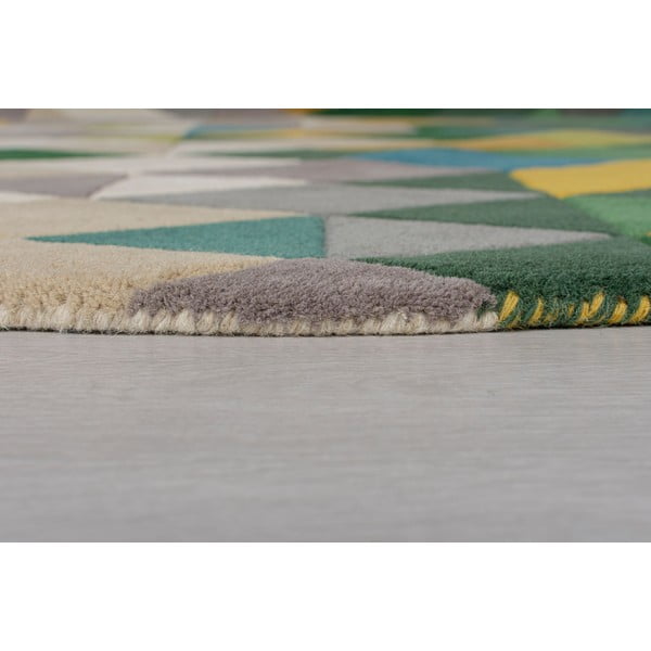 Tappeto rotondo in lana giallo/verde ø 160 cm Prism - Flair Rugs-image-4