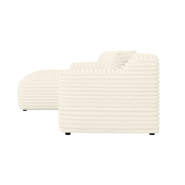 Divano angolare color crema (con penisola a sinistra e chaise lounge) rivestito in velluto a coste Martin – Ropez-image-3