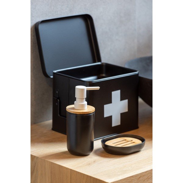 Set di accessori da bagno in plastica nera Decent - PT LIVING-image-1