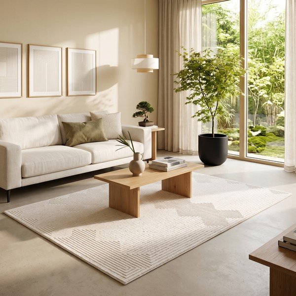 Tappeto color crema 200x290 cm Labyrinth – ESTE-image-4
