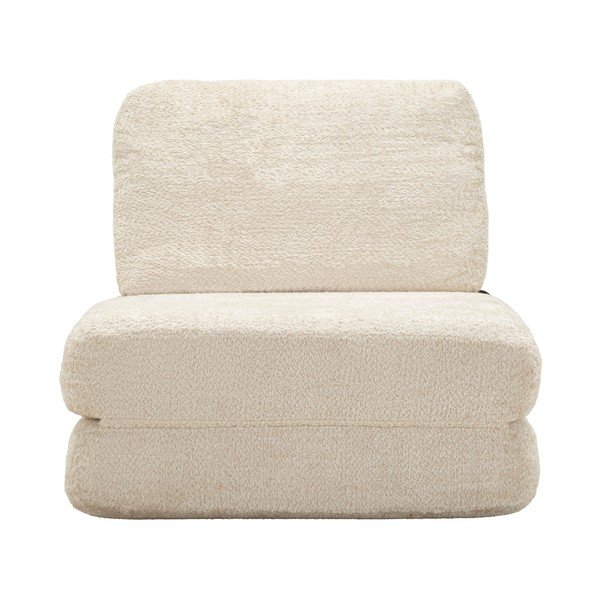 Poltrona bianca allungabile con rivestimento in bouclé Faster – Mauro Ferretti-image-2