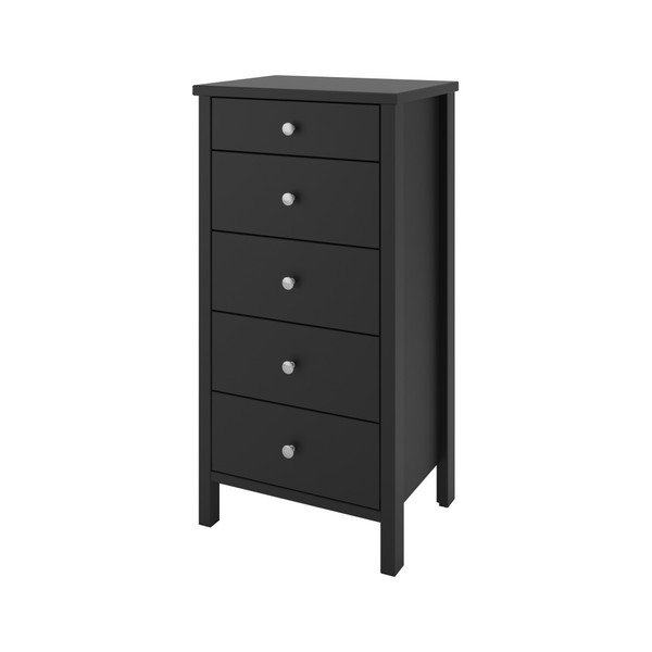 Cassettiera nera e marrone con 5 cassetti, altezza 106 cm Tromsö - Steens-image-2