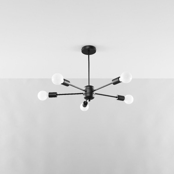 Plafoniera nera 66x66 cm Benedett – Sollux-image-3