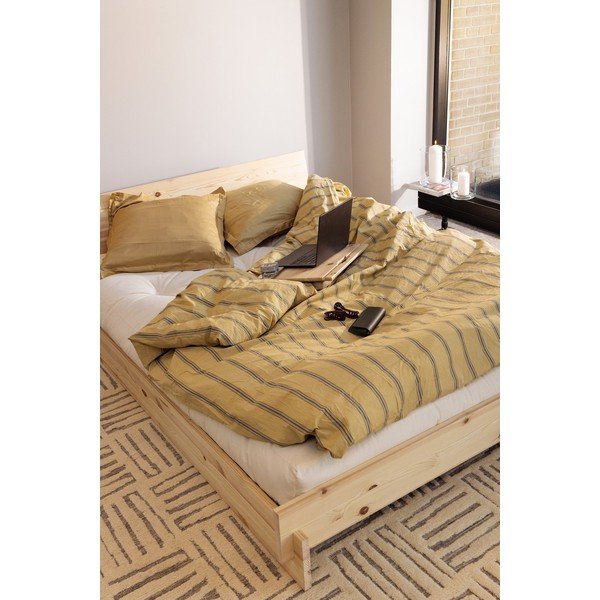 Letto matrimoniale colore naturale chiaro in pino massiccio con rete inclusa 160x200 cm Latch – Karup-image-3