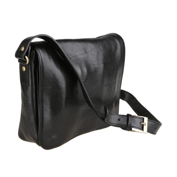 Borsa a tracolla in pelle nera Norma - Chicca Borse