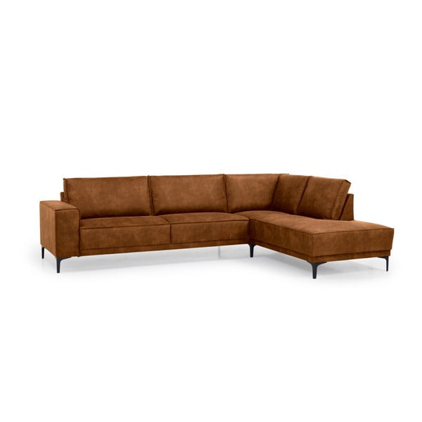 Divano angolare in similpelle marrone cognac (angolo destro) Copenhagen - Scandic-image-2