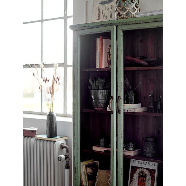 Vetrina verde chiaro in abete massiccio da appendere 81x122x18 cm Hazem – Bloomingville-image-1