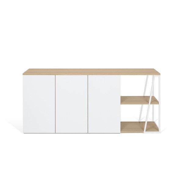 Cassettiera bassa bianca 190x81 cm Albi - TemaHome