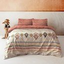 Biancheria da letto matrimoniale color rosso mattone e marrone in cotone Renforcé 240x220 cm Felix - Mijolnir