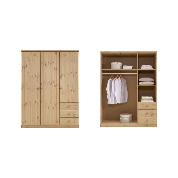 Armadio in pino marrone , 202 x 150,5 cm Ribe - Steens-image-1
