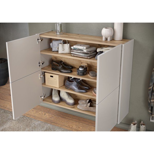 Armadietto color crema opaco da appendere 97x79x27 cm Binetto – Germania-image-2