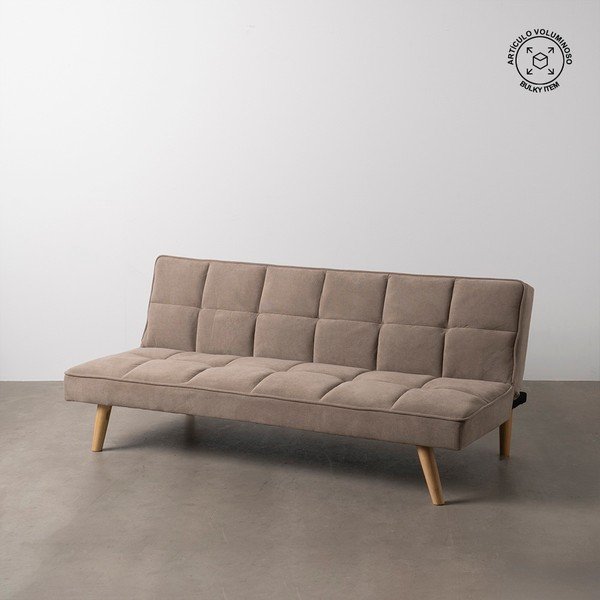 Divano beige allungabile con rivestimento in ciniglia 175 cm – Ixia-image-1