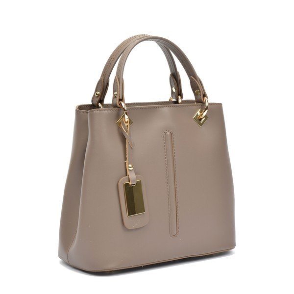 Šedobéžová kožená kabelka Roberta M Giada-image-1