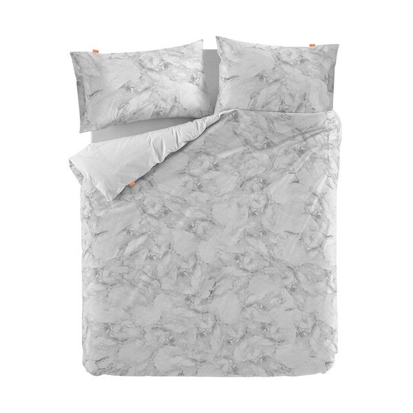 Copripiumino in cotone Essence Marble, 220 x 220 cm - Blanc