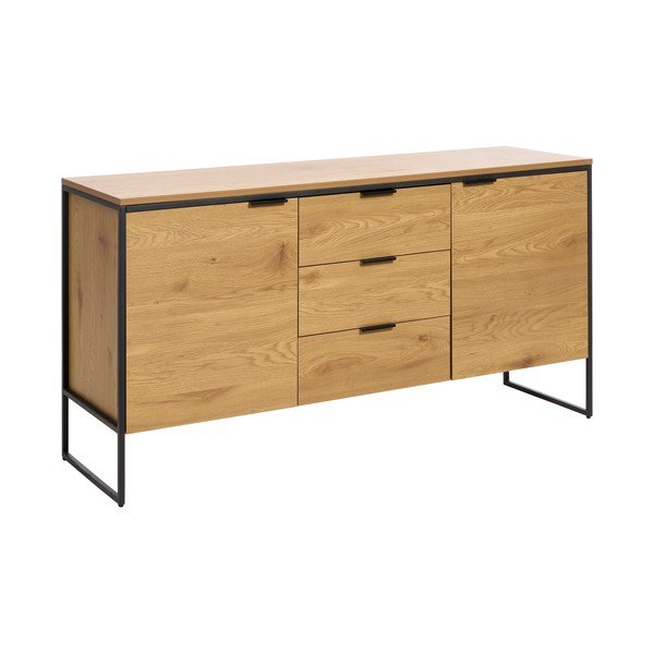 Cassettiera di colore naturale con effetto rovere 155x81x45 cm Cesura – Unique Furniture-image-2